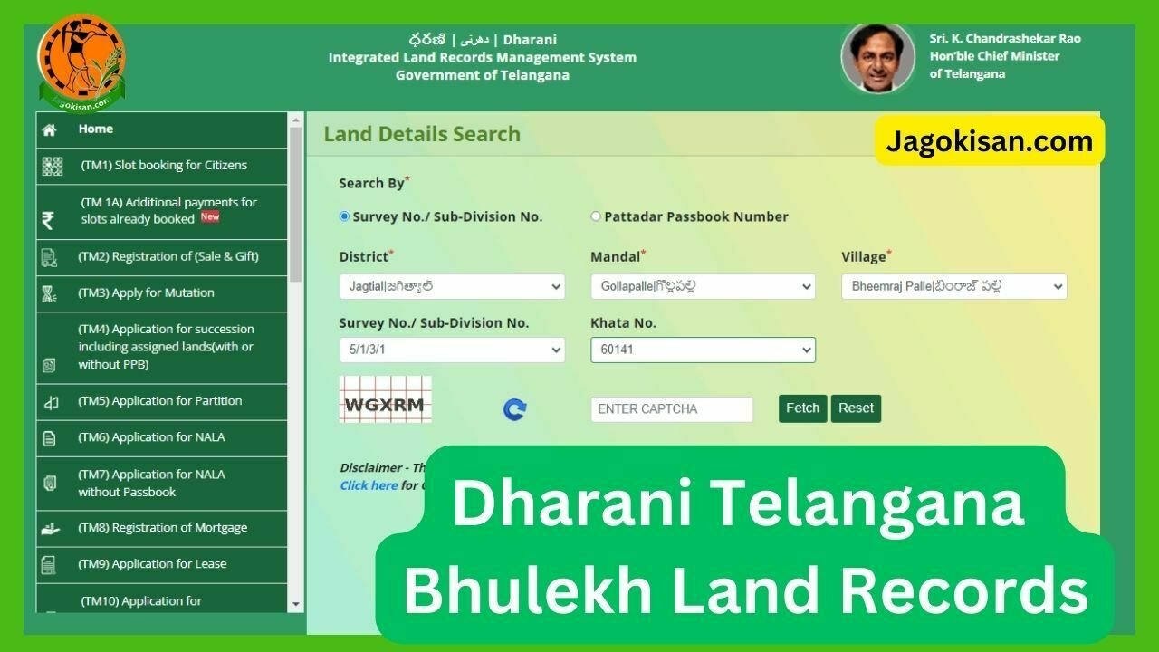 Dharani Telangana Bhulekh Land Records Check Online dharani.telangana.gov.in