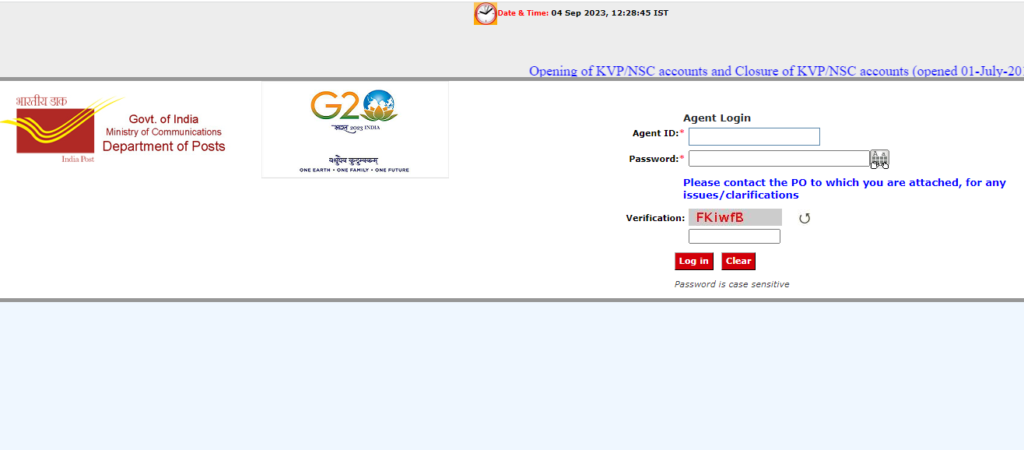 India Post Agent Login

