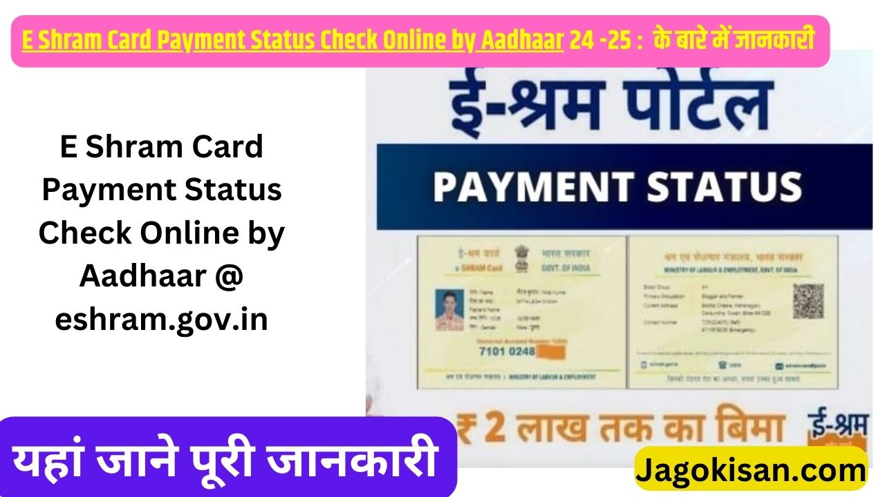 E Shram Card Payment Status Check Online by Aadhaar @ eshram.gov.in