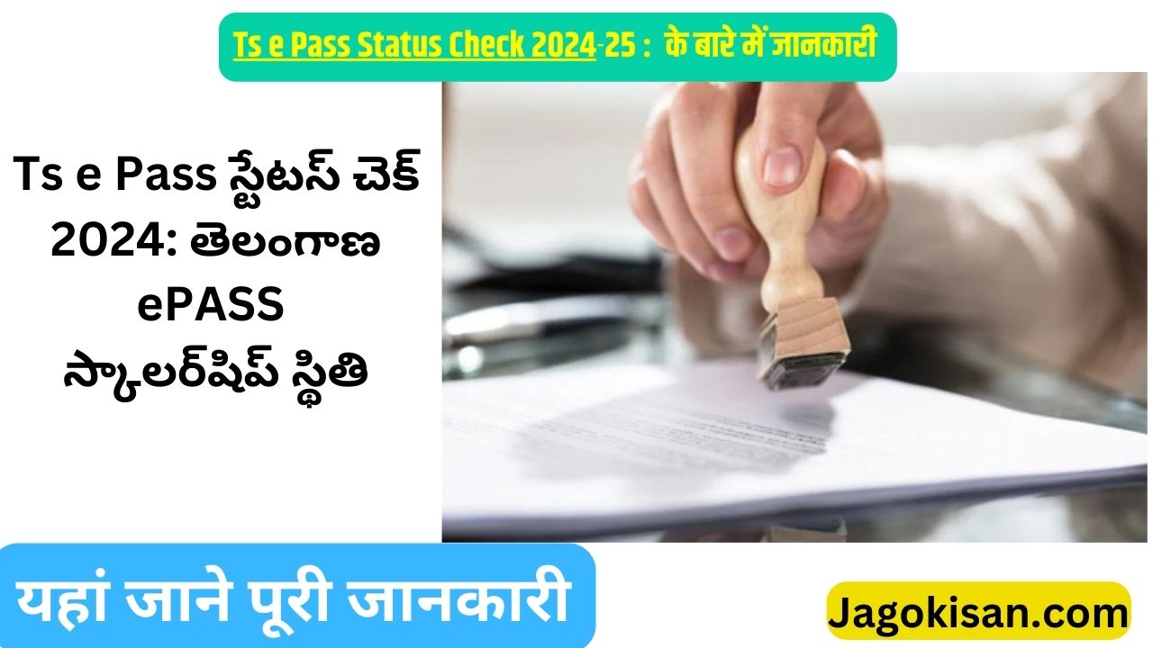Ts e Pass Status Check 2024: Telangana ePASS Scholarship Status | Ts e పాస్ స్థితి తనిఖీ