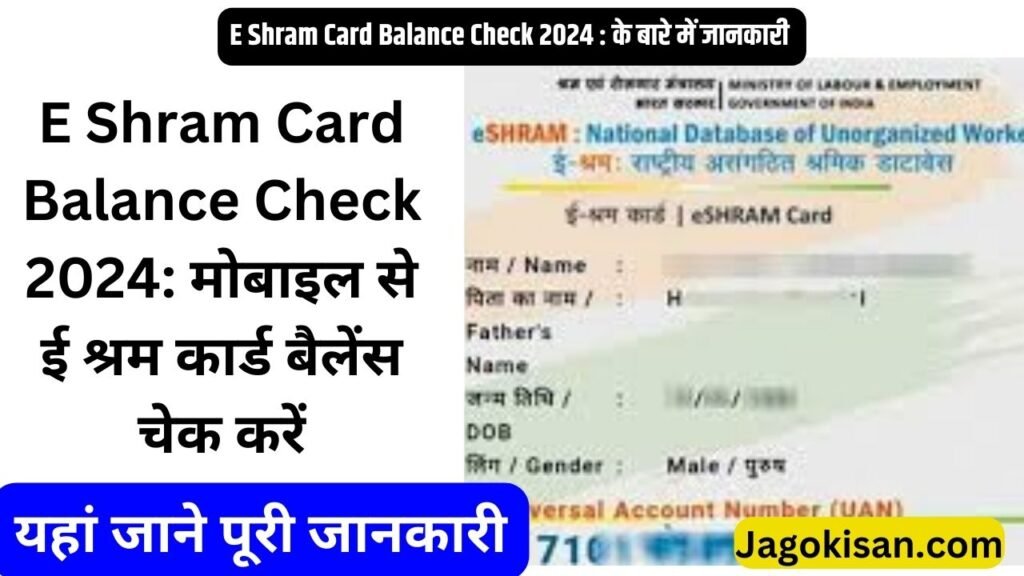 E Shram Card Balance Check 2024: मोबाइल से ई श्रम कार्ड बैलेंस चेक करें