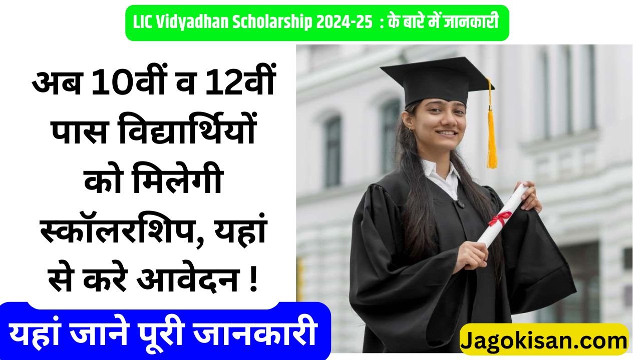 LIC Vidyadhan Scholarship 2024: अब 10वीं व 12वीं पास विद्यार्थियों को मिलेगी स्कॉलरशिप, यहां से करे आवेदन !