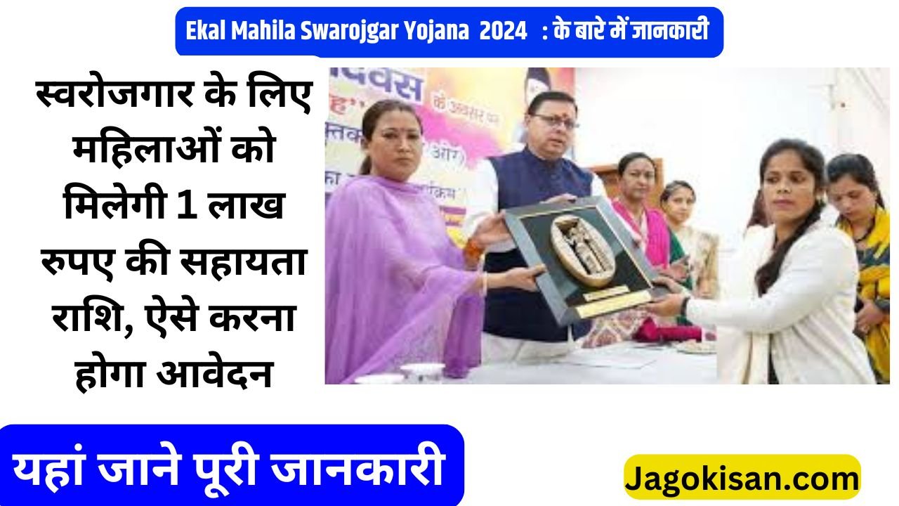 Ekal Mahila Swarojgar Yojana 2024 : स्वरोजगार के लिए महिलाओं को मिलेगी 1 लाख रुपए की सहायता राशि, ऐसे करना होगा आवेदन